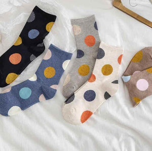 5 Pair Polka Dot Cotton Comfy Socks - MoSocks