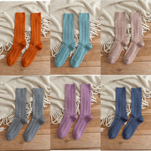 Load image into Gallery viewer, Solid Color Twist Angora Blend Thin Crew Socks - MoSocks
