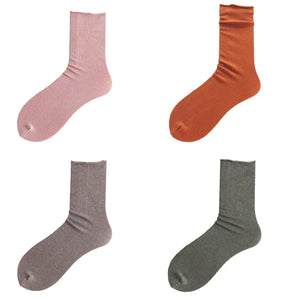 Solid Vibrant Color Cotton Blend Crew Socks - MoSocks
