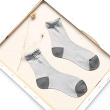 Load image into Gallery viewer, 6 Pair Patchwork Transparent Cotton Crew Socks - MoSocks
