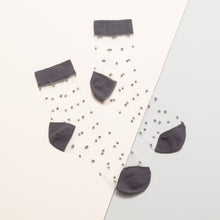 Load image into Gallery viewer, Women&#39;s Crew Socks | Transparent | Polka Dot | Cotton | Multi-pack | MoSocks
