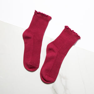 Women's Crew Socks | Ruffled Top | Solid Color | Cotton | Multi-pack | MoSocks