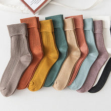 Load image into Gallery viewer, Plain Pure Color Comfy Cotton Blend Crew Socks - MoSocks
