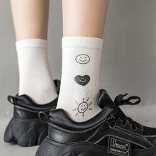 Load image into Gallery viewer, 6 Pair Letter Print Simple Stylish Cotton Blend Crew Socks - MoSocks
