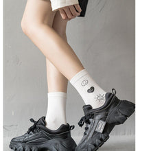 Load image into Gallery viewer, 6 Pair Letter Print Simple Stylish Cotton Blend Crew Socks - MoSocks
