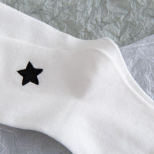 Load image into Gallery viewer, 6 Pair Moon Star Sun Embroidery Cotton Crew Socks - MoSocks
