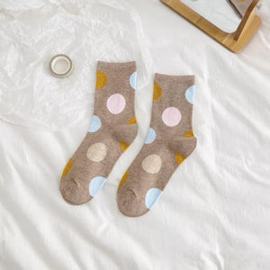 5 Pair Polka Dot Cotton Comfy Socks - MoSocks