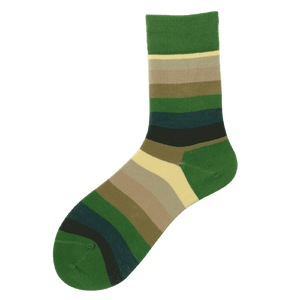 3 Pair Rainbow Stripe Cotton Blend Crew Socks - MoSocks