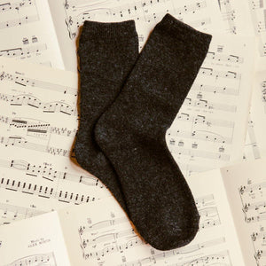 7 Pair Basic Solid Lamb Wool Blend Crew Socks - MoSocks