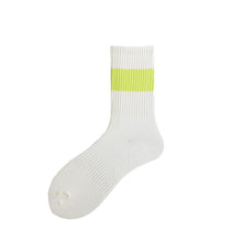 Load image into Gallery viewer, 6 Pair Neon Stripe Athletic Cotton Crew Socks - MoSocks
