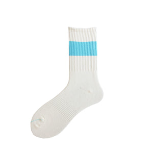 6 Pair Neon Stripe Athletic Cotton Crew Socks - MoSocks