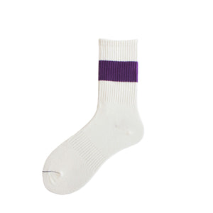 6 Pair Neon Stripe Athletic Cotton Crew Socks - MoSocks