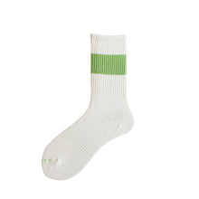Load image into Gallery viewer, 6 Pair Neon Stripe Athletic Cotton Crew Socks - MoSocks
