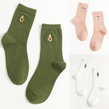 Load image into Gallery viewer, Fruit Embroidery Cotton Blend Crew Socks - MoSocks
