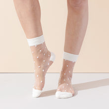 Load image into Gallery viewer, Women&#39;s Crew Socks | Transparent | Polka Dot | Cotton | Multi-pack | MoSocks
