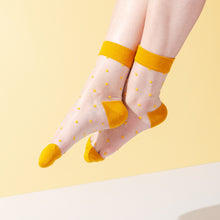 Load image into Gallery viewer, Women&#39;s Crew Socks | Transparent | Polka Dot | Cotton | Multi-pack | MoSocks
