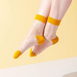 Women's Crew Socks | Transparent | Polka Dot | Cotton | Multi-pack | MoSocks