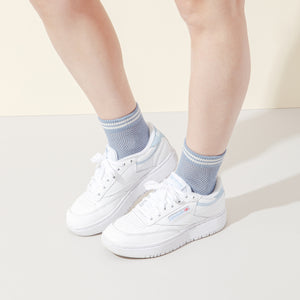 Women's Crew Socks | Transparent Two Stripe | Cotton | 6-pack | MoSocks