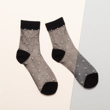 Load image into Gallery viewer, Women&#39;s Crew Socks | Transparent | Polka Dot | Cotton | Multi-pack | MoSocks
