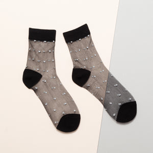 Women's Crew Socks | Transparent | Polka Dot | Cotton | Multi-pack | MoSocks