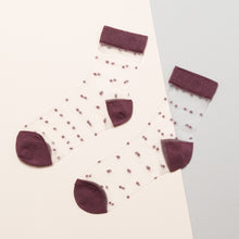 Load image into Gallery viewer, Women&#39;s Crew Socks | Transparent | Polka Dot | Cotton | Multi-pack | MoSocks
