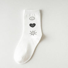 Load image into Gallery viewer, 6 Pair Letter Print Simple Stylish Cotton Blend Crew Socks - MoSocks
