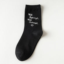 Load image into Gallery viewer, 6 Pair Letter Print Simple Stylish Cotton Blend Crew Socks - MoSocks
