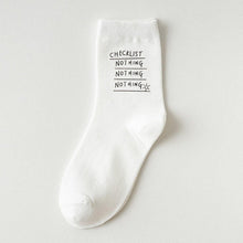 Load image into Gallery viewer, 6 Pair Letter Print Simple Stylish Cotton Blend Crew Socks - MoSocks
