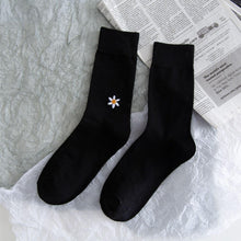 Load image into Gallery viewer, 6 Pair Moon Star Sun Embroidery Cotton Crew Socks - MoSocks
