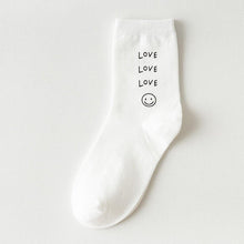 Load image into Gallery viewer, 6 Pair Letter Print Simple Stylish Cotton Blend Crew Socks - MoSocks
