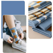 Load image into Gallery viewer, 6-pair Blue White Cotton Blend Stylish Socks - MoSocks
