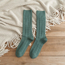 Load image into Gallery viewer, Solid Color Twist Angora Blend Thin Crew Socks - MoSocks
