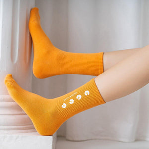 Daisy Print Cotton Blend Comfy Crew Socks - MoSocks