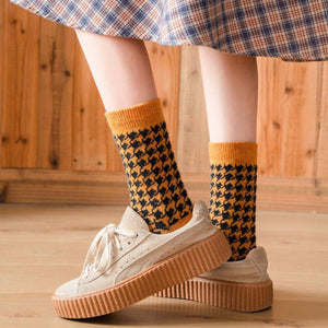 5 Pair Plaid Warm Cozy Wool Blend Winter Socks - MoSocks