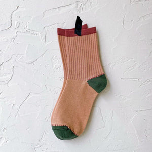 4 Pair Cotton Blend Patchwork Stylish Crew Socks - MoSocks