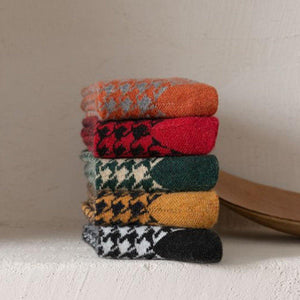 5 Pair Plaid Warm Cozy Wool Blend Winter Socks - MoSocks