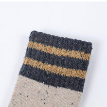 Load image into Gallery viewer, 5 Pair Two Stripe Patchwork Wool Warm Soft Comfy Boot Socks - MoSocks
