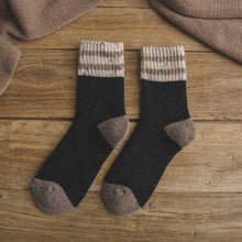 Load image into Gallery viewer, 5 Pair Two Stripe Patchwork Wool Warm Soft Comfy Boot Socks - MoSocks
