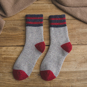 Women's Crew Socks | Two Strip Patchwork | Cotton | 5-pack | MoSocks