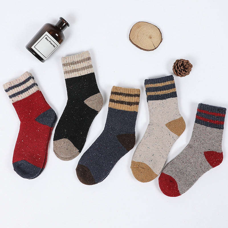 Women's Crew Socks | Two Strip Patchwork | Cotton | 5-pack | MoSocks