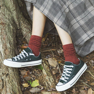 Basic Vertical Stripe Wool Blend Warm Comfy Soft Socks - MoSocks