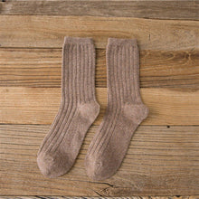 Load image into Gallery viewer, Basic Vertical Stripe Wool Blend Warm Comfy Soft Socks - MoSocks
