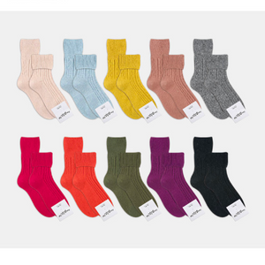 Super Warm Cozy Twist Lamb Wool Blend Basic Color Socks - MoSocks
