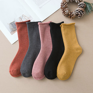 5 Pair Basic Color Loose Top Cotton Socks - MoSocks