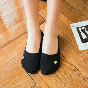 5 pair LOVE Embroidery NOSHOW Socks - MoSocks