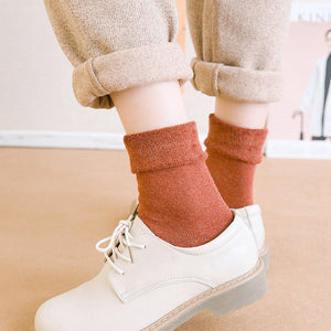 5 Pair Basic Color Loose Top Cotton Socks - MoSocks