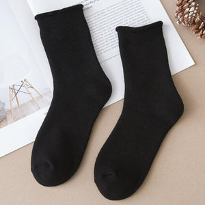 5 Pair Basic Color Loose Top Cotton Socks - MoSocks
