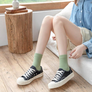 7 Pair Patchwork Cotton Blend Sports Crew Socks - MoSocks