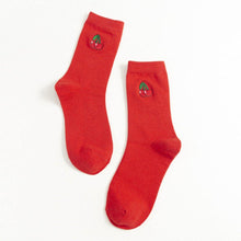 Load image into Gallery viewer, Fruit Embroidery Cotton Blend Crew Socks - MoSocks
