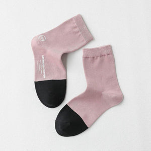 7 Pair Patchwork Cotton Blend Sports Crew Socks - MoSocks